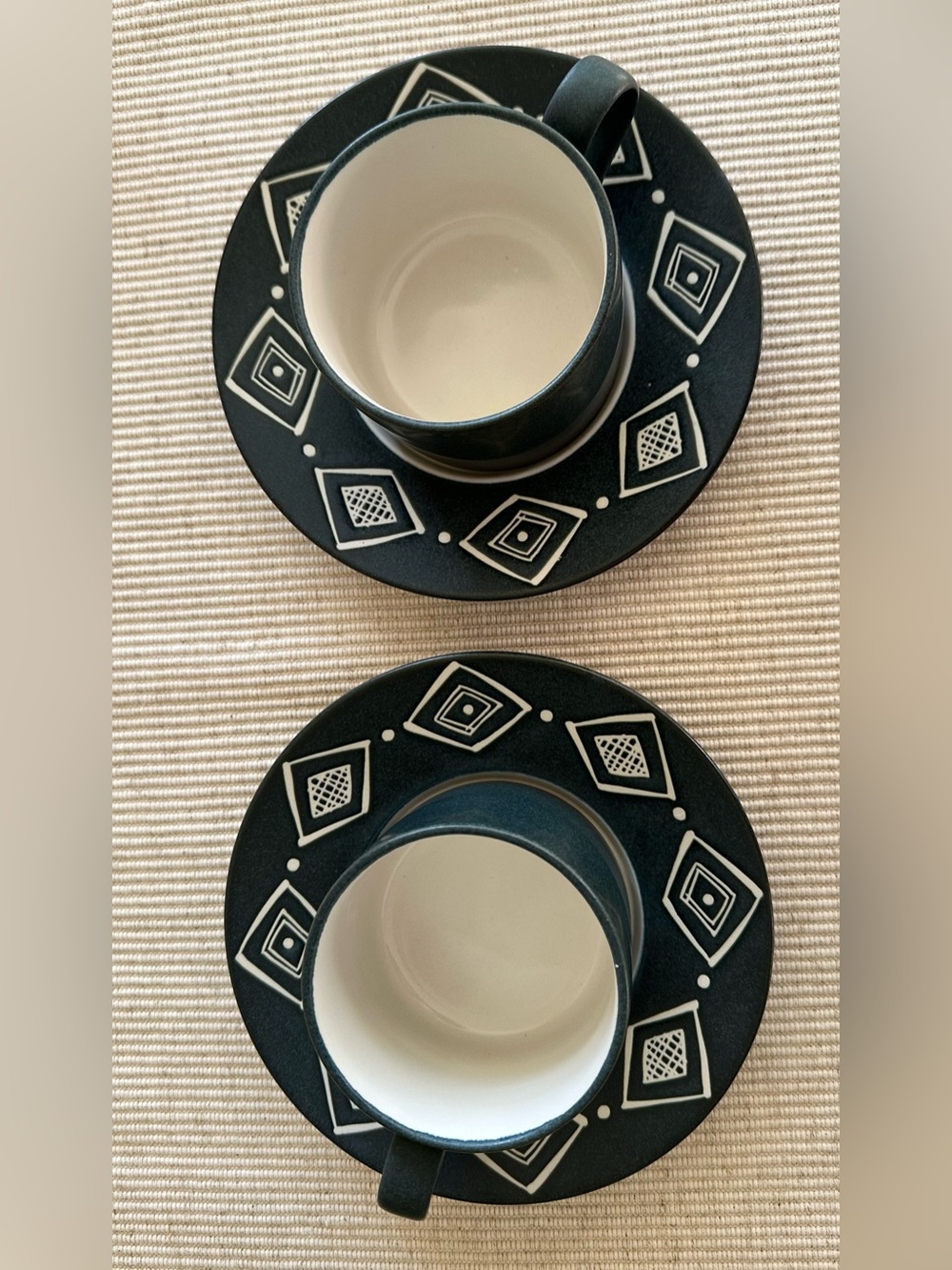 Vintage Pottery Barn Bongo Blue Mug & Saucer Set – Made in Japan